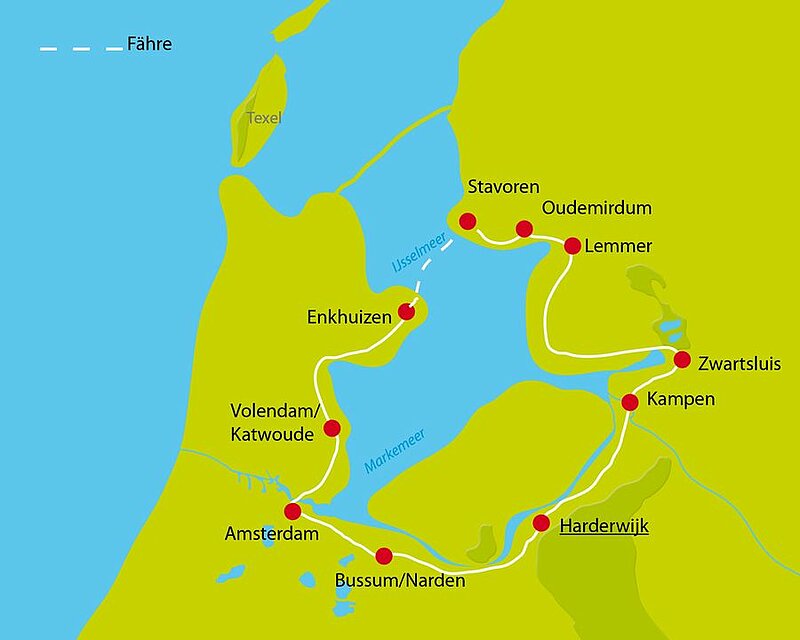 Radtour Ijsselmeer Karte