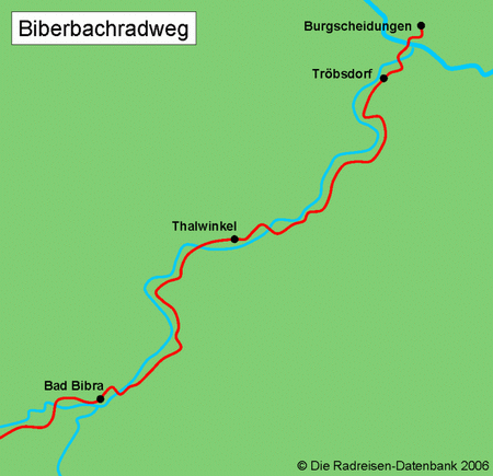 Karte von Biberbachradweg