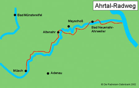 Karte von Ahrtalradweg