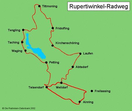 Karte von Rupertiwinkelradweg