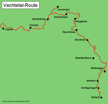 Karte von Vechtetalroute