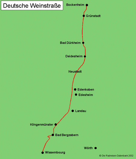 Karte von Deutsche Weinstra&szlig;e