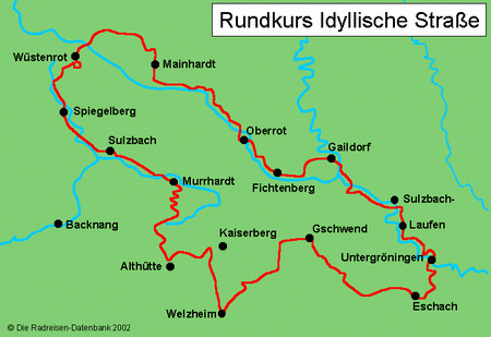 Karte von Idyllische Stra&szlig;e - Radweg