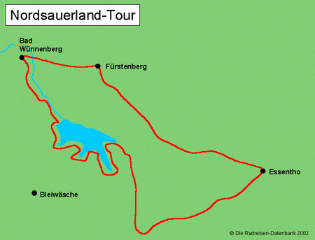 Karte von Nordsauerland-Tour