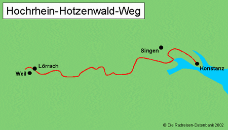 Karte von Hochrhein-Hotzenwald Weg