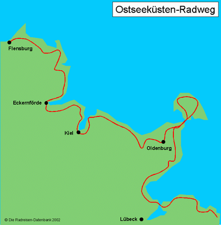 Karte von Ostsee-K&uuml;sten-Radweg