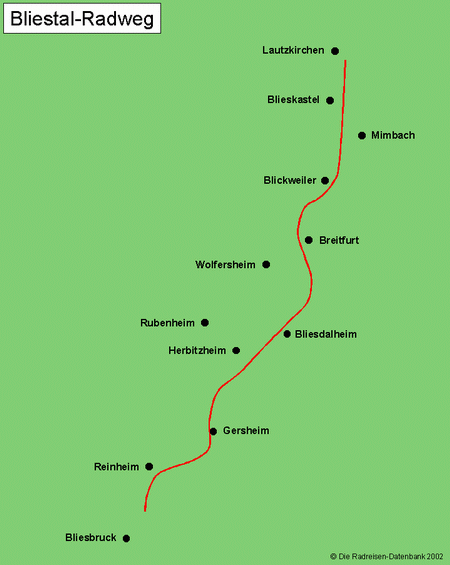 Karte von Bliestal-Radweg