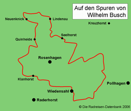Karte von Auf den Spuren von Wilhelm Busch