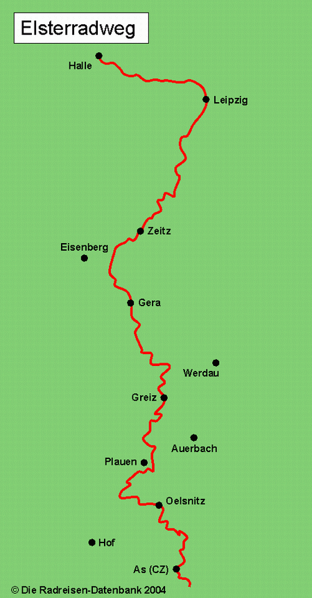 Karte von Elster-Radweg