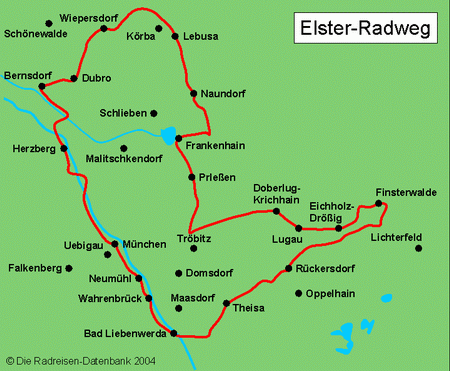 Karte von Elster-Radtour