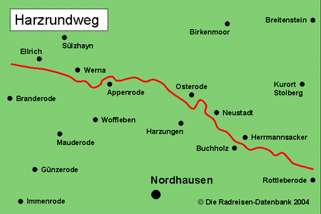 Karte von Harzrundweg