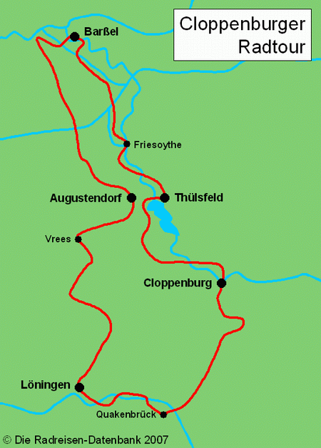 Karte von Cloppenburger Radtour
