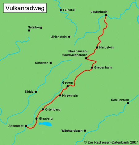 Vulkanradweg - Hessen - alle Radwege in Hessen bei www.fahrradreisen.de