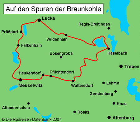 Karte von Auf den Spuren der Braunkohle