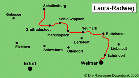 Karte von LAURA-Radweg