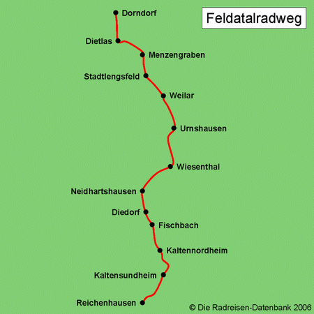Karte von Feldatalradweg