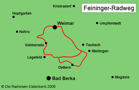 Karte von Feininger-Radweg - Auf Feiningers Spuren