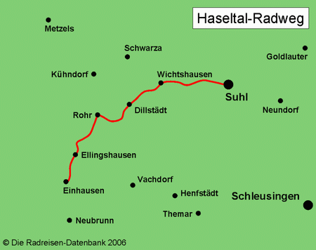 Haseltal-Radweg - alle Radwege in Thüringen bei www.fahrradreisen.de