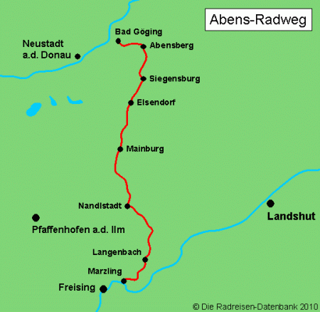Karte von Abens-Radweg