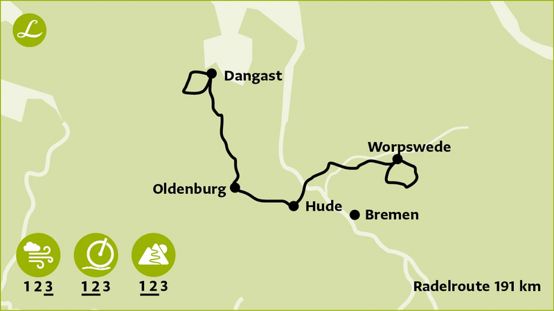 Radwege Karte Worpswede
