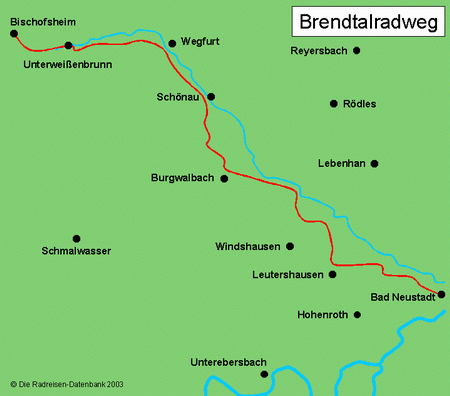 Brendtalradweg in Bayern, Deutschland