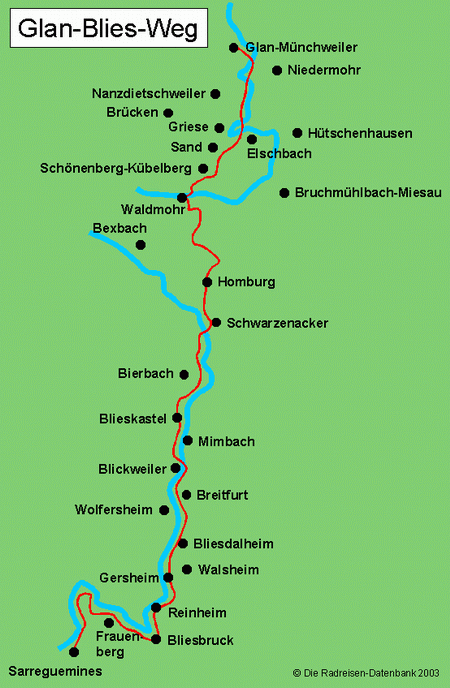 Glan-Blies-Weg in Rheinland-Pfalz, Deutschland