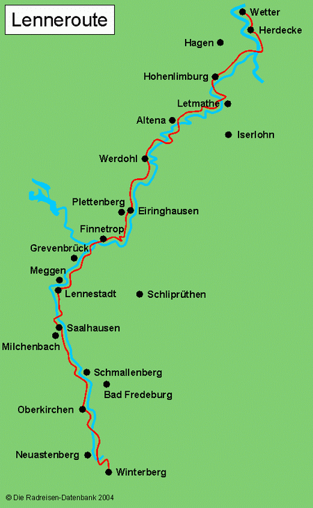 Lenne-Route in Nordrhein-Westfalen, Deutschland