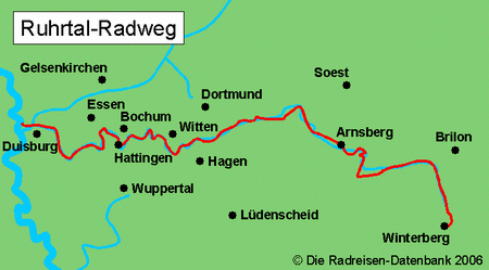 RuhrtalRadweg in Nordrhein-Westfalen, Deutschland