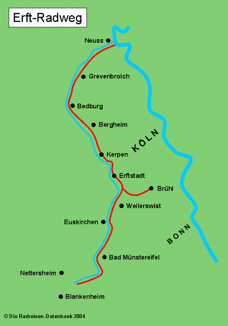 Erft-Radweg in Nordrhein-Westfalen, Deutschland
