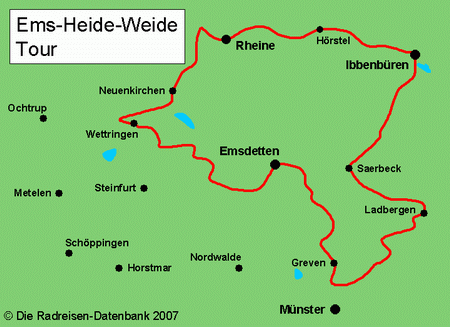 Ems-Heide-Weide-Tour in Nordrhein-Westfalen, Deutschland