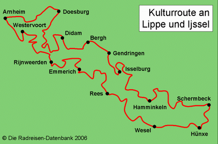 Kulturroute an Lippe und Ijssel in Nordrhein-Westfalen, Deutschland