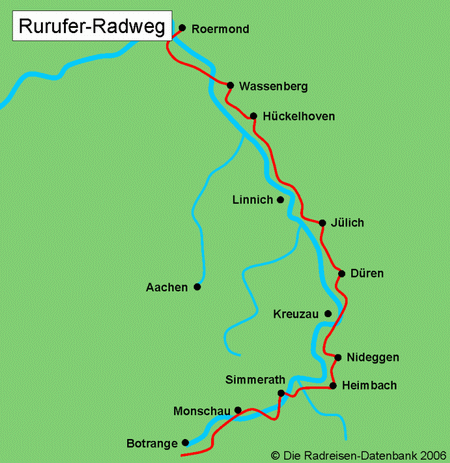 Rurufer-Radweg in Nordrhein-Westfalen, Deutschland