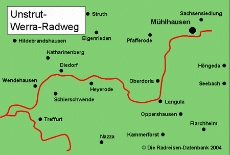 Unstrut-Werra-Radweg in Thüringen, Deutschland