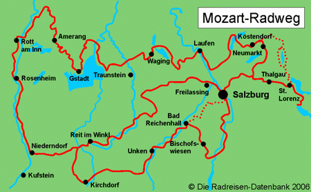 Mozartradweg nach Salzburg, Österreich