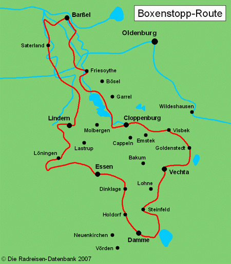 Boxenstopp-Route in Niedersachsen, Deutschland