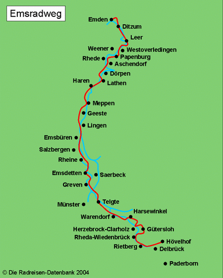 EmsRadweg in Niedersachsen, Deutschland