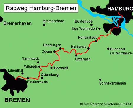 Radfernweg Hamburg-Bremen in Hamburg, Deutschland