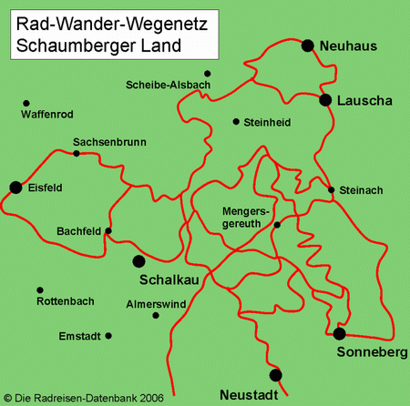 Rad-Wander-Wegenetz Schaumberger Land in Thüringen, Deutschland
