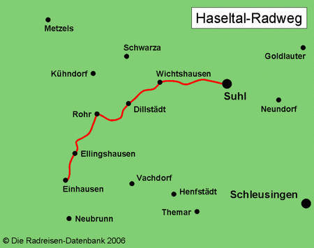 Haseltal-Radweg in Thüringen, Deutschland