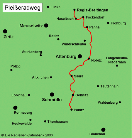 Pleißeradweg in Thüringen, Deutschland