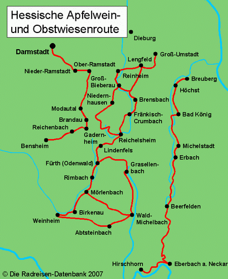 Hessische Apfelwein- und Obstwiesenroute in Hessen, Deutschland