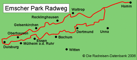 Emscher Park Radweg in Nordrhein-Westfalen, Deutschland