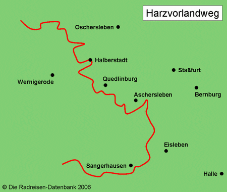 Harzvorlandweg in Sachsen-Anhalt, Deutschland