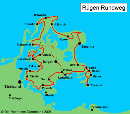 Rügen Rundweg in Mecklenburg-Vorpommern, Deutschland