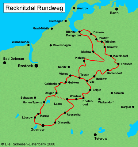 Recknitztal Rundweg in Mecklenburg-Vorpommern, Deutschland