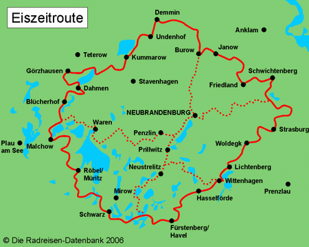 Eiszeitroute in Mecklenburg-Vorpommern, Deutschland