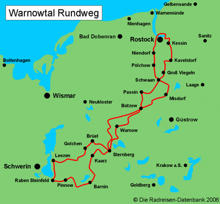 Warnowtal Rundweg in Mecklenburg-Vorpommern, Deutschland