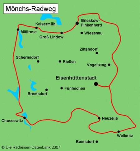 Mönchs-Radweg in Brandenburg, Deutschland