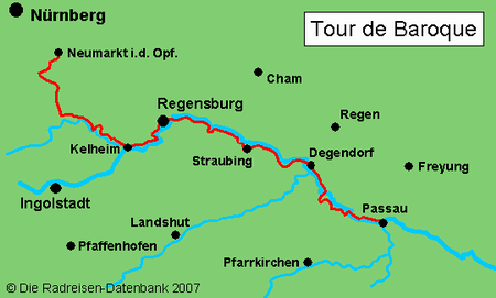 Tour de Baroque Radweg in Bayern, Deutschland