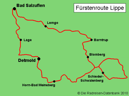 Fürstenroute Lippe in Nordrhein-Westfalen, Deutschland